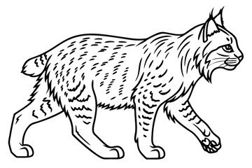 coloring page line art the bobcat black vector