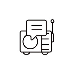 radio news icon collection .design style with background