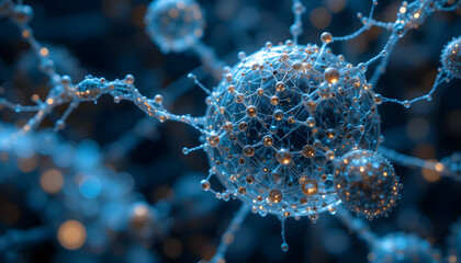“Abstract Neural Network Visualization with Glowing Nodes and Connections”
