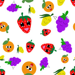 Cute Fruit Cartoon Pattern Seamless for Fabric and Paper Design