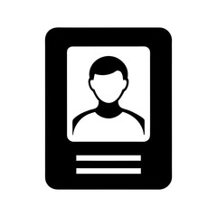 Silhouette of passport with biometric chip ideal for travel security and border crossing use