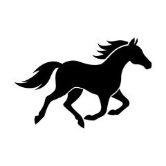 Silhouette icon of galloping horse ideal for western ranch wild nature or animal logo design