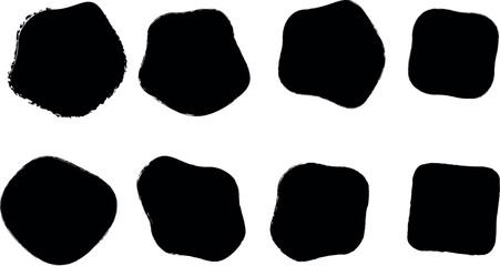 Soft and Irregular Black Organic Forms: A Vector Set of Abstract Blobs, Wavy Fluid Curves, and Bubble-Like Shapes for Creative Design Use