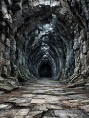 Obraz premium Dark, ancient tunnel