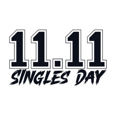 Minimal Red Singles Day Poster Featuring Bold 11.11 Typography. Red Singles Day Poster, Singles Day Poster, Singles Day.
