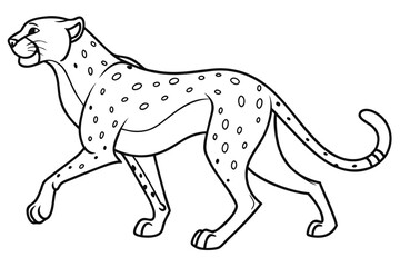 coloring page line art the cheetah black vector