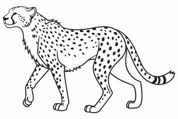 coloring page line art the cheetah black vector