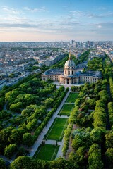 Naklejka premium Parisian cityscape panorama
