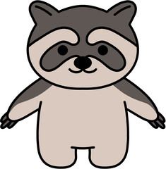 Kawaii Animals Cute Animals Stand Up Straight Full Color Pastel Cute Color for kids coloring book or sosmed social media education kids.