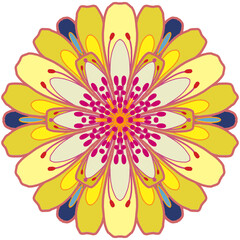 abstract vibrant flower mandala vector illustration