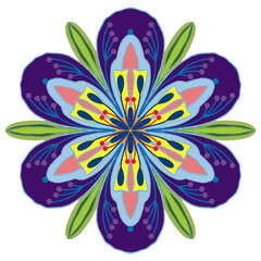 abstract vibrant flower mandala vector illustration