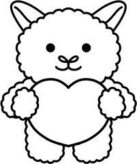 Kawaii Animals Expressing Love Coloring Book