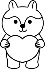 Cute Animals Holding Love Signs Coloring