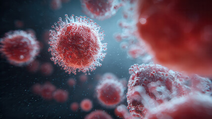 Microscopic view of a cluster of red cells, highlighting their unique cellular structure and intricate network