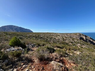 Mountain landscape with blue sky