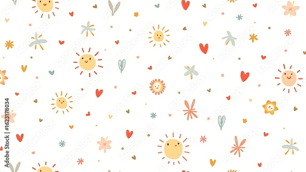 Poster seamless pattern with flowers and butterflies. generative ai.