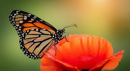 Monarch Butterfly on a Poppy
