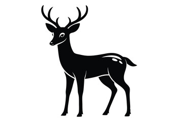 Solid color Whitetail Deer running animal vector design