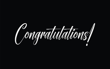Congratulations hand drawn lettering. Calligraphy text composition isolated on white background. Vector lettering design