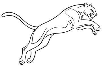 coloring page line art the puma black vector