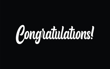 Congratulations hand drawn lettering. Calligraphy text composition isolated on white background. Vector lettering design