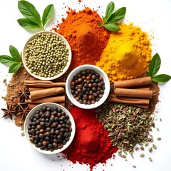 Colorful Array of Spices and Herbs Ready to Inspire Culinary Creations