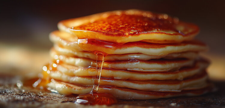 Pancakes with butter for National Pancake Day - Powered by Adobe