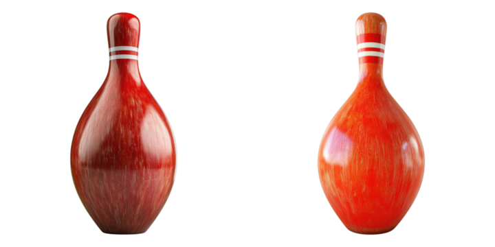 set of bowling strike isolated on transparent background