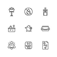 Collection of Airport And Travel Related Line Art Icons For Design Projects