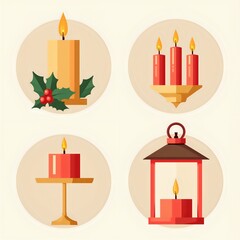 A collection of decorative candles for holiday celebrations