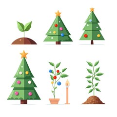 A charming journey of a christmas tree through seasons