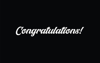 Congratulations hand drawn lettering. Calligraphy text composition isolated on white background. Vector lettering design