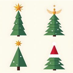 A charming collection of stylized christmas trees