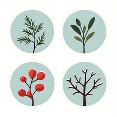 A serene collection of botanical illustrations