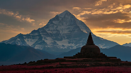 Holy Kailash Parvat in Himalayas, peaceful and powerful wallpaper image.