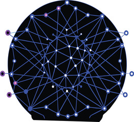 Abstract Network Structure With Circular Form connections