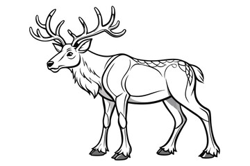 coloring page line art the caribou black vector