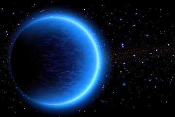 Fototapeta premium Blue planet in deep space