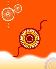 Beautiful Traditional Rakhi Thread Design for Raksha Bandhan Festival Celebration – Colorful Rakhi Background with Decorative Elements in High Quality JPG