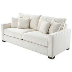 Obraz premium Modern and comfortable white sofa with cushion perfect for stylish home or office interiors 