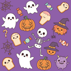 illustration for happy halloween in flat style design