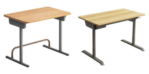 set of classroom desk isolated on transparent background