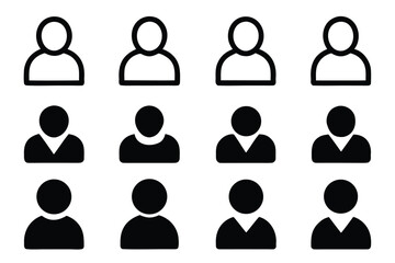 User Line Icons Vector