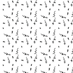 black Streamers Seamless Pattern Vector for Party and Celebration Themes