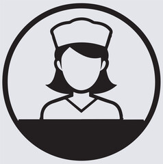 nurse silhouette vector art illustration