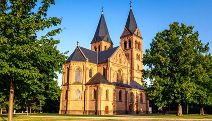 Obraz premium A beautiful church with tall towers