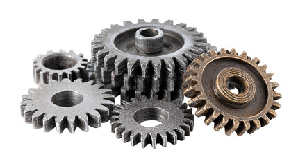 Interlocking Metal Gears Teamwork Machine Parts