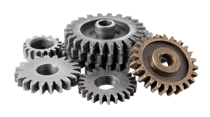 Interlocking Metal Gears Teamwork Machine Parts