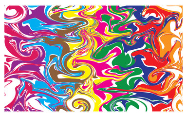 Vibrant abstract swirl design with bold, mixed color patterns.