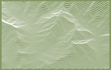 Retro-Styled Wavy Lines in Green and White - Seamless Digital Texture
